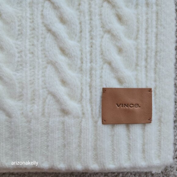 NWT Vince Cable Knit Merino Blend Ivory Thick Scarf - Picture 10 of 14